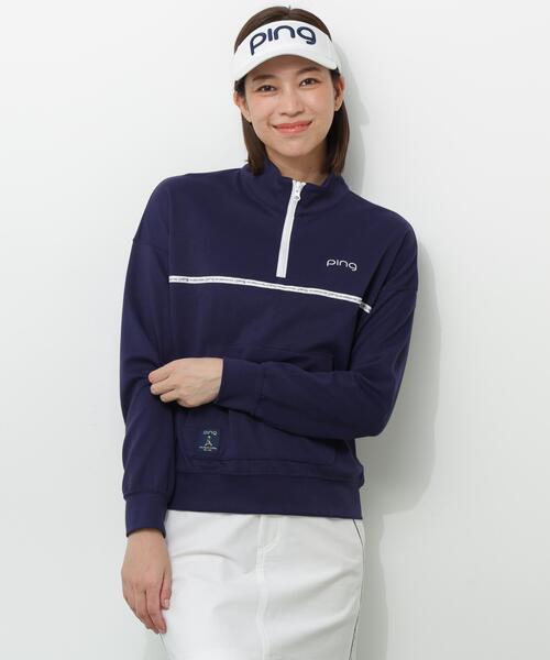PING(ピン)の「【PING APPAREL】全方向ストレッチダブルフェイスドライミックスアイストーンハーフジップカットソー<NATIVE> (LADIES)(スウェット・レディース・ホワイト/ネイビー/グレー/ブルー・LL/M/S/L)」の8枚目の写真
