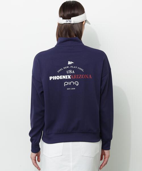 PING(ピン)の「【PING APPAREL】全方向ストレッチダブルフェイスドライミックスアイストーンハーフジップカットソー<NATIVE> (LADIES)(スウェット・レディース・ホワイト/ネイビー/グレー/ブルー・LL/M/S/L)」の9枚目の写真