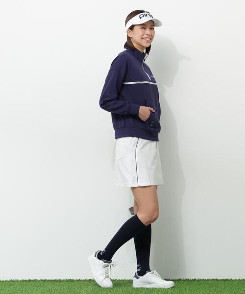 PING(ピン)の「【PING APPAREL】全方向ストレッチダブルフェイスドライミックスアイストーンハーフジップカットソー<NATIVE> (LADIES)(スウェット・レディース・ホワイト/ネイビー/グレー/ブルー・LL/M/S/L)」の10枚目の写真