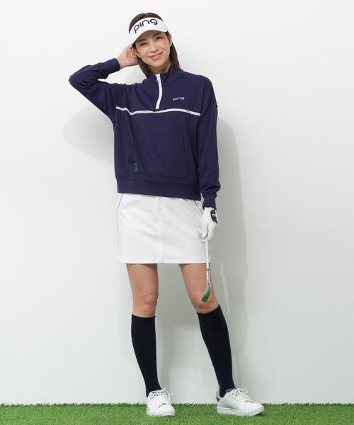 PING(ピン)の「【PING APPAREL】全方向ストレッチダブルフェイスドライミックスアイストーンハーフジップカットソー<NATIVE> (LADIES)(スウェット・レディース・ホワイト/ネイビー/グレー/ブルー・LL/M/S/L)」の11枚目の写真