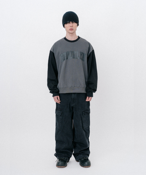 VASTIC(バスティック)の「ツートンマンツーマン_チャコール / ブラック(スウェット・メンズ・チャコール・MEDIUM/LARGE)」の7枚目の写真