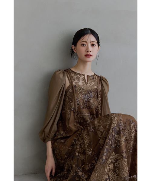 niana(ニアナ)の「デタッチャブルスリーブドレス パーティードレス オケージョンドレス 結婚式 二次会 同窓会 お呼ばれワンピース(ドレス・レディース・ブラック/グレー/ブラウン・L/M/S)」の10枚目の写真