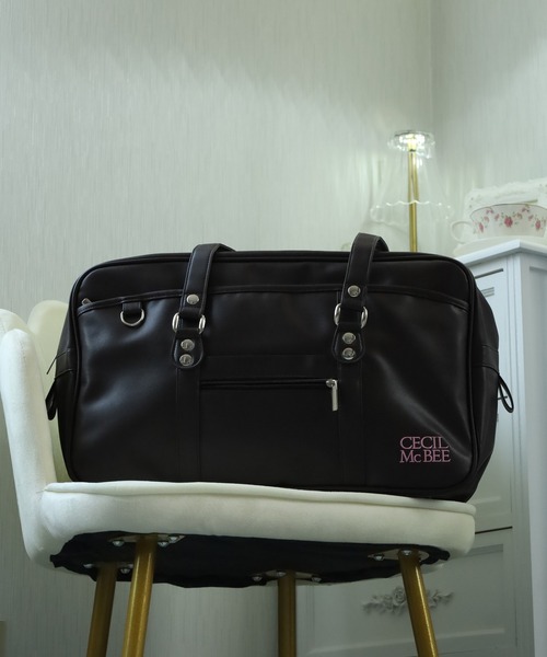 CECIL McBEE(セシルマクビー)の「CECIL McBEE 合皮スクールバッグ(ボストンバッグ・レディース・ブラック/ブラウン・FREE)」の2枚目の写真