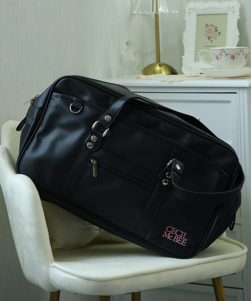 CECIL McBEE(セシルマクビー)の「CECIL McBEE 合皮スクールバッグ(ボストンバッグ・レディース・ブラック/ブラウン・FREE)」の1枚目の写真