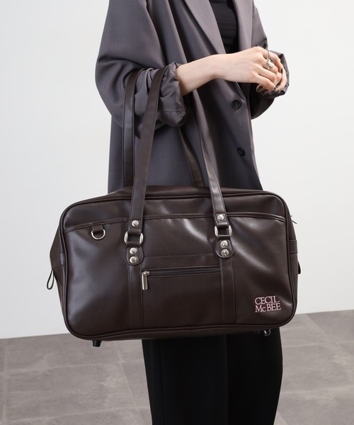 CECIL McBEE(セシルマクビー)の「CECIL McBEE 合皮スクールバッグ(ボストンバッグ・レディース・ブラック/ブラウン・FREE)」の7枚目の写真
