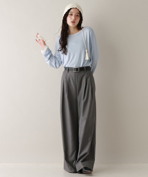 RAGEBLUE(レイジブルー)の「タックワイドイージースラックス(スラックス・レディース・グレー/ブラック・FREE)」の9枚目の写真