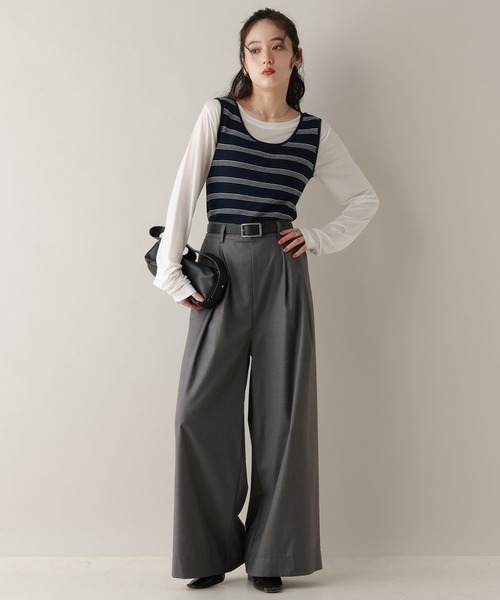 RAGEBLUE(レイジブルー)の「タックワイドイージースラックス(スラックス・レディース・グレー/ブラック・FREE)」の22枚目の写真