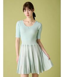 FURFUR グリーン ワンピース 中古・古着通販】furfur (ファーファー) パフスリーブデザインミニ
