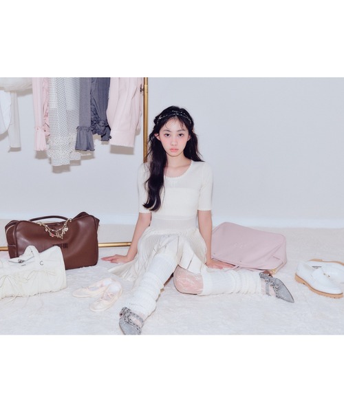 FURFUR（ファーファー）の「フィットフレアリブニットミニワンピース（ワンピース・レディース・ブラック/ホワイト/ミント・F）」の6枚目の写真