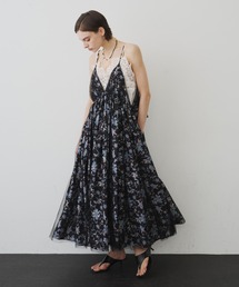 LA BELLE ETUDE | オリジナルフラワー箔プリントBACKリボンキャミワンピース(ワンピース)