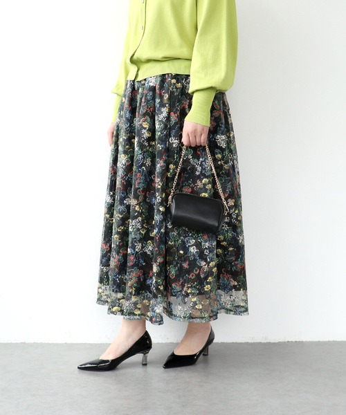 Cepica（セピカ）の「フラワーカラーレーススカート（スカート・レディース・ブラック・FREE）」の2枚目の写真