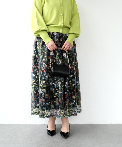 Cepica（セピカ）の「フラワーカラーレーススカート（スカート・レディース・ブラック・FREE）」の3枚目の写真