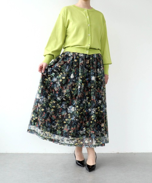 Cepica（セピカ）の「フラワーカラーレーススカート（スカート・レディース・ブラック・FREE）」の4枚目の写真
