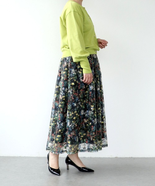 Cepica（セピカ）の「フラワーカラーレーススカート（スカート・レディース・ブラック・FREE）」の6枚目の写真