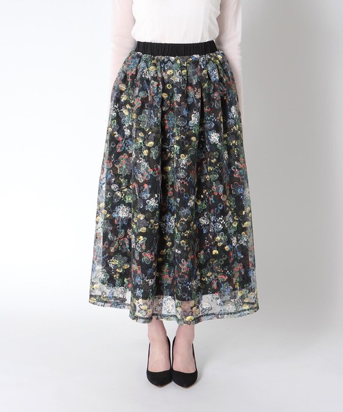 Cepica（セピカ）の「フラワーカラーレーススカート（スカート・レディース・ブラック・FREE）」の7枚目の写真