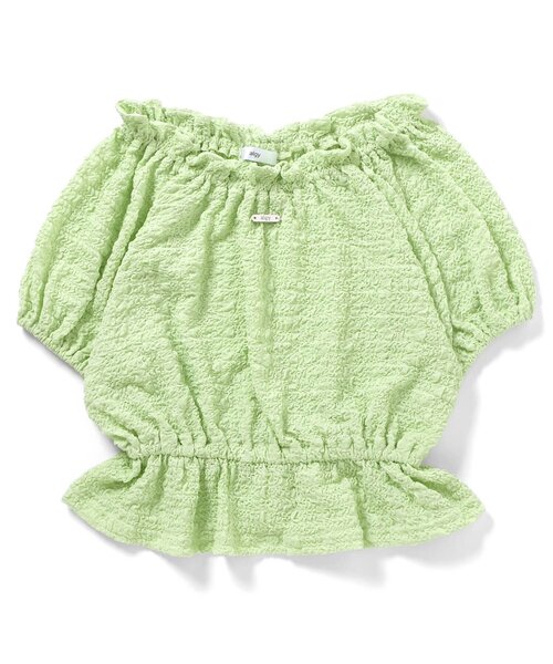 algy(アルジー)の「シャーリングブラウス(シャツ/ブラウス・キッズ・サックスブルー/オフホワイト/ミント・160/150/140/130)」の2枚目の写真