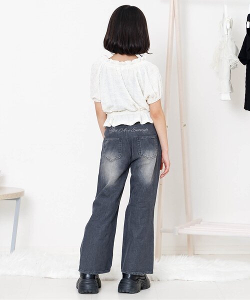 algy(アルジー)の「シャーリングブラウス(シャツ/ブラウス・キッズ・サックスブルー/オフホワイト/ミント・160/150/140/130)」の7枚目の写真