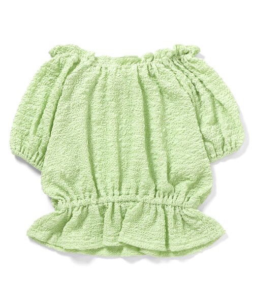 algy(アルジー)の「シャーリングブラウス(シャツ/ブラウス・キッズ・サックスブルー/オフホワイト/ミント・160/150/140/130)」の9枚目の写真