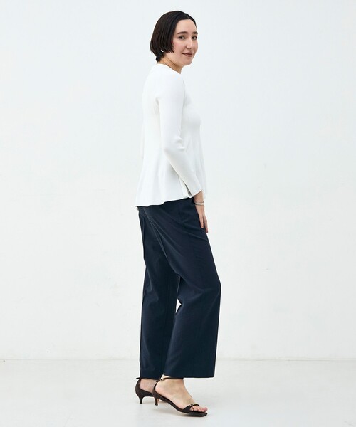 NOLLEY’S Sophi（ノーリーズソフィ）の「《手洗い可能》リブフレアスキッパーポロ襟カーディガン（カーディガン/ボレロ・レディース・サックスブルー/ホワイト/ダークネイビー・38）」の16枚目の写真