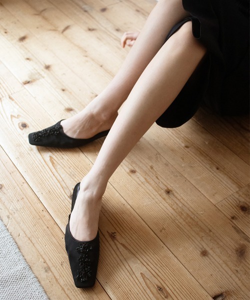 leinwande（ラインヴァンド）の「Botanical Mesh Mules / ボタニカルメッシュミュール（パンプス・レディース・ベージュ系/ブラック・36/37/38）」の5枚目の写真