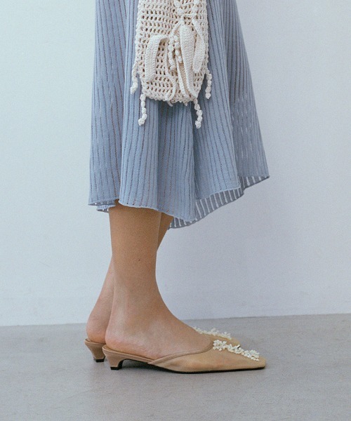 leinwande（ラインヴァンド）の「Botanical Mesh Mules / ボタニカルメッシュミュール（パンプス・レディース・ベージュ系/ブラック・36/37/38）」の10枚目の写真