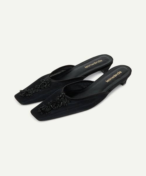 leinwande（ラインヴァンド）の「Botanical Mesh Mules / ボタニカルメッシュミュール（パンプス・レディース・ベージュ系/ブラック・36/37/38）」の12枚目の写真