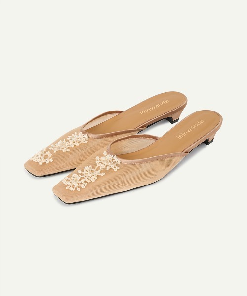 leinwande（ラインヴァンド）の「Botanical Mesh Mules / ボタニカルメッシュミュール（パンプス・レディース・ベージュ系/ブラック・36/37/38）」の15枚目の写真