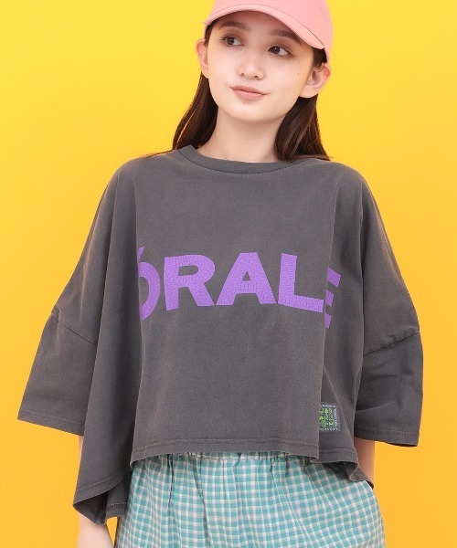 チチカカ（チチカカ）の「Orale! クラックプリントボリュームショートTシャツ（Tシャツ/カットソー・レディース・ブルー/チャコールグレー/オレンジ・FREE）」の2枚目の写真