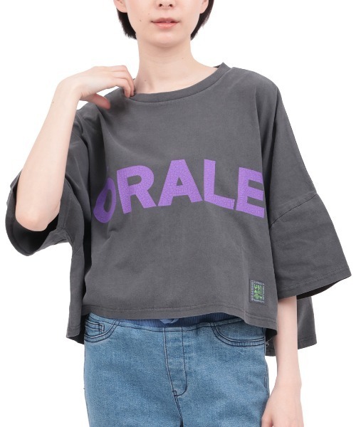 チチカカ（チチカカ）の「Orale! クラックプリントボリュームショートTシャツ（Tシャツ/カットソー・レディース・ブルー/チャコールグレー/オレンジ・FREE）」の7枚目の写真