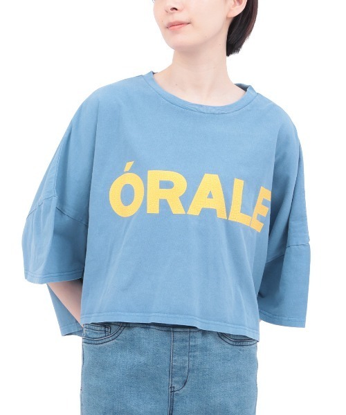 チチカカ（チチカカ）の「Orale! クラックプリントボリュームショートTシャツ（Tシャツ/カットソー・レディース・ブルー/チャコールグレー/オレンジ・FREE）」の8枚目の写真