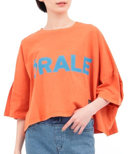 チチカカ（チチカカ）の「Orale! クラックプリントボリュームショートTシャツ（Tシャツ/カットソー・レディース・ブルー/チャコールグレー/オレンジ・FREE）」の9枚目の写真