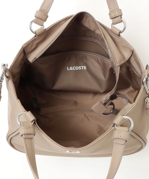 LACOSTE(ラコステ)の「デイ イン L トップハンドルバッグ(ハンドバッグ・レディース・ベージュ/ブラック・FREE)」の6枚目の写真