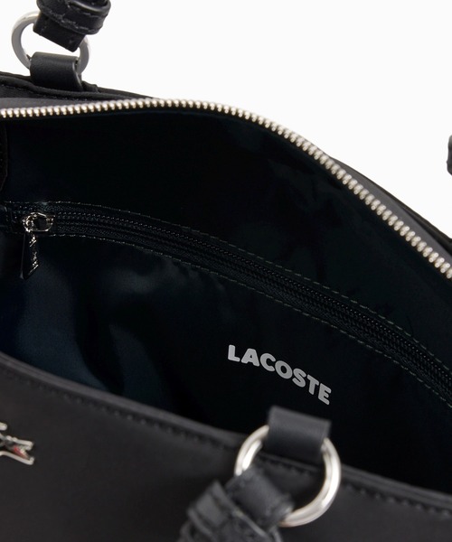 LACOSTE(ラコステ)の「デイ イン L トップハンドルバッグ(ハンドバッグ・レディース・ベージュ/ブラック・FREE)」の4枚目の写真