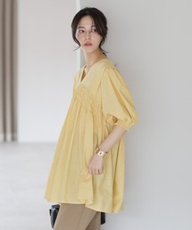 ap retro（アプレトロ）の「【India Fabric】2WAYコットンシャーリングブラウス（シャツ/ブラウス）」