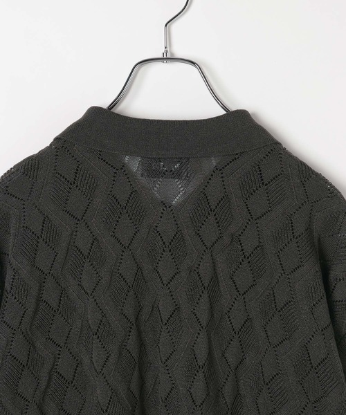 PBLIM（ページボーイリム）の「《UNISEX》ニットポロカーデ（ポロシャツ・レディース・イエロー系/グリーン系/グレー系/ホワイト系・FREE）」の12枚目の写真