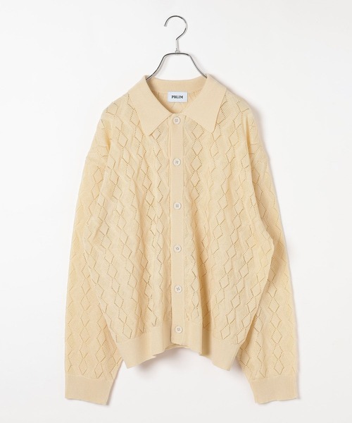 PBLIM（ページボーイリム）の「《UNISEX》ニットポロカーデ（ポロシャツ・レディース・イエロー系/グリーン系/グレー系/ホワイト系・FREE）」の10枚目の写真