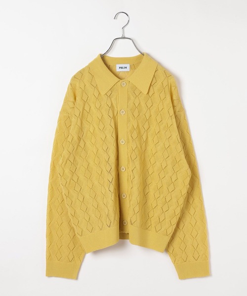 PBLIM（ページボーイリム）の「《UNISEX》ニットポロカーデ（ポロシャツ・レディース・イエロー系/グリーン系/グレー系/ホワイト系・FREE）」の8枚目の写真
