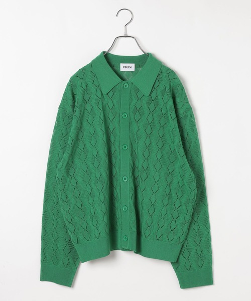 PBLIM（ページボーイリム）の「《UNISEX》ニットポロカーデ（ポロシャツ・レディース・イエロー系/グリーン系/グレー系/ホワイト系・FREE）」の6枚目の写真