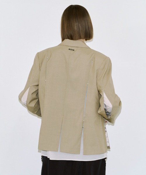 JOSE MOON（ジョゼムーン）の「MESH COMBI DESIGN JACKET/メッシュコンビデザインジャケット（テーラードジャケット・レディース・グレー/ベージュ・38/36）」の18枚目の写真