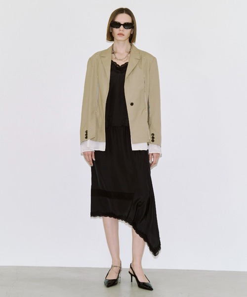 JOSE MOON（ジョゼムーン）の「MESH COMBI DESIGN JACKET/メッシュコンビデザインジャケット（テーラードジャケット・レディース・グレー/ベージュ・38/36）」の19枚目の写真