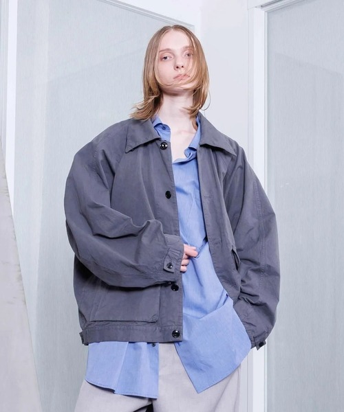 VOAAOV(ヴォアーブ)の「【VOAAOV】WEATHER CLOTH GARMENT DYE Oversize Blouson(ブルゾン・メンズ・チャコールグレー/ブラック/オリーブ・1)」の2枚目の写真