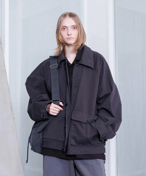 VOAAOV(ヴォアーブ)の「【VOAAOV】WEATHER CLOTH GARMENT DYE Oversize Blouson(ブルゾン・メンズ・チャコールグレー/ブラック/オリーブ・1)」の1枚目の写真