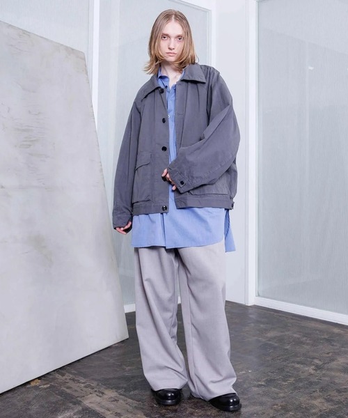 VOAAOV(ヴォアーブ)の「【VOAAOV】WEATHER CLOTH GARMENT DYE Oversize Blouson(ブルゾン・メンズ・チャコールグレー/ブラック/オリーブ・1)」の12枚目の写真
