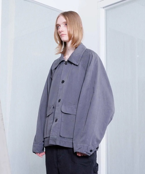 VOAAOV(ヴォアーブ)の「【VOAAOV】WEATHER CLOTH GARMENT DYE Oversize Blouson(ブルゾン・メンズ・チャコールグレー/ブラック/オリーブ・1)」の8枚目の写真