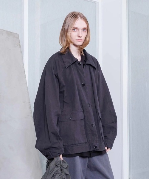 VOAAOV(ヴォアーブ)の「【VOAAOV】WEATHER CLOTH GARMENT DYE Oversize Blouson(ブルゾン・メンズ・チャコールグレー/ブラック/オリーブ・1)」の4枚目の写真
