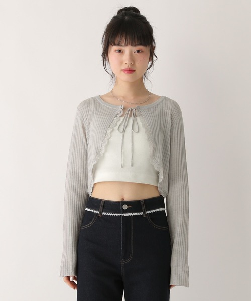 Heather(ヘザー)の「レースボレロカーディガン 672567(カーディガン/ボレロ・レディース・アイボリー/グレー/ピンク・FREE)」の13枚目の写真