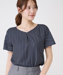 【手洗い可/日本製】チェーン柄ブラウス