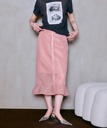 セール】2way Tulle Layered Plaid Pattern Volume Silhouette Skirt
