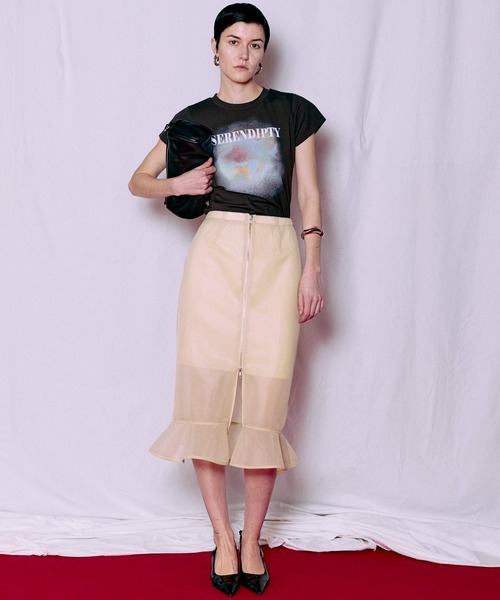 MAISON SPECIAL(メゾンスペシャル)の「Sheer Bonded Ruffle Skirt/シアーダンボールラッフルスカート(スカート・レディース・ピンク/イエロー/ブラック・36/38)」の21枚目の写真