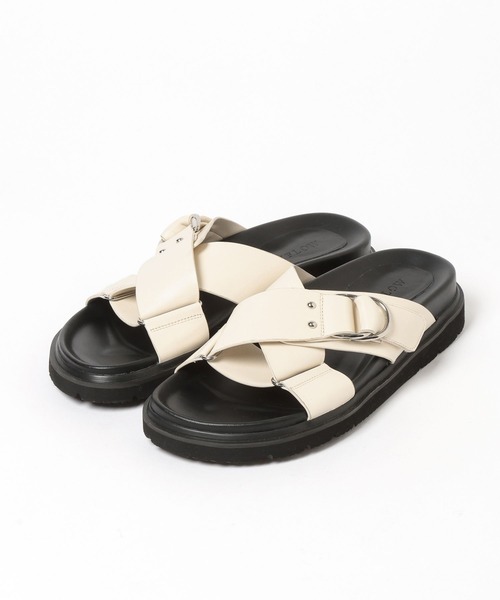 BAYFLOW（ベイフロー）の「クロスベルトフラットサンダル（サンダル・レディース・ブラック/アイボリー・LARGE/MEDIUM）」の11枚目の写真
